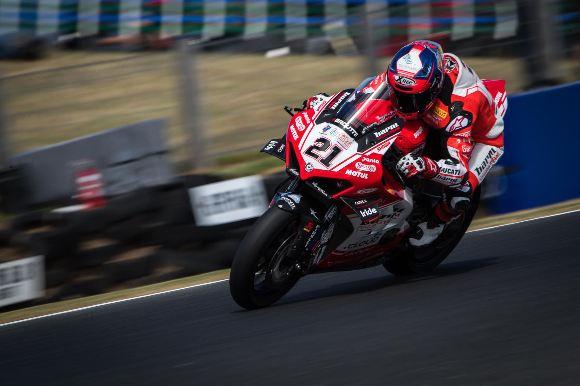 Michael Rinaldi (21), as seen on his Ducati Panigale V4 R during the 2019 season. Photo courtesy of Barni Racing Team.