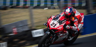 Michael Rinaldi (21), as seen on his Ducati Panigale V4 R during the 2019 season. Photo courtesy of Barni Racing Team.