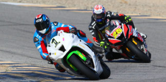 Michael Gilbert (1) leading David Anthony (25) in the CVMA Shootout race. Photo by CaliPhotography.com, courtesy of CVMA.