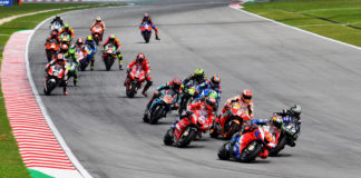 The start of the Malaysian Grand Prix at Sepang International Circuit. Photo courtesy Michelin.