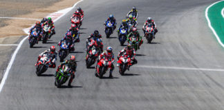 The World Superbike field, including American Garrett Gerloff, will not be seen charging down into Turn Two at WeatherTech Raceway Laguna Seca in 2020. Photo courtesy of Dorna WorldSBK Press Office.