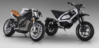 Zero-based E-Racer "Edge" (left) and "Rugged" (right) electric motorcycles. Photo courtesy of E-Racer Motorcycles.