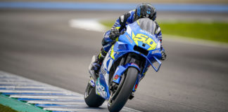 Sylvain Guintoli (50). Photo courtesy of Team Suzuki ECSTAR.