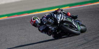 Jonathan Rea in action in Spain. Photo courtesy of Kawasaki Motors Europe.