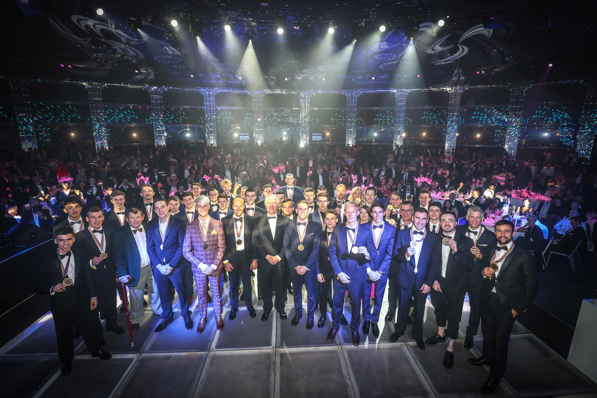 Award winners on stage at the 2019 FIM Awards Gala in Monaco. Photo by www.good-shoot.com/Reygondeau, courtesy of FIM.