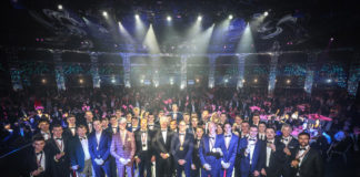 Award winners on stage at the 2019 FIM Awards Gala in Monaco. Photo by www.good-shoot.com/Reygondeau, courtesy of FIM.