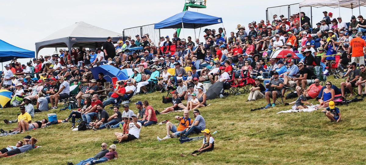 Fans at the MotoAmerica event at Pittsburgh International Race Complex in 2019. Photo by Brian J. Nelson, courtesy of MotoAmerica.