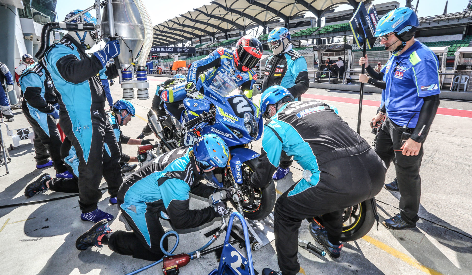 Suzuki Endurance Racing Team (SERT) leads the 2019-2020 FIM Endurance World Championship after the first two rounds. Photo courtesy of Team Suzuki Press Office.