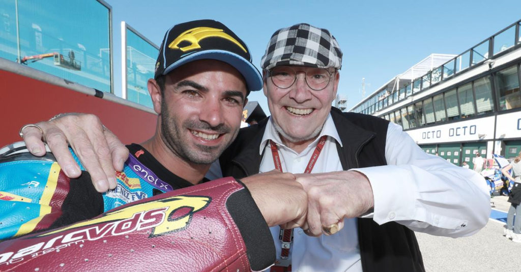 Mike di Meglio (left) with Team Owner Marc Van Der Straten (right). Photo courtesy of Team Estrella Galicia 0,0 Marc VDS.