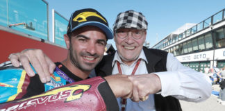 Mike di Meglio (left) with Team Owner Marc Van Der Straten (right). Photo courtesy of Team Estrella Galicia 0,0 Marc VDS.