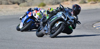 JP43training.com’s Jason Pridmore, seen here working with 2019 MotoAmerica Twins Cup Champion Alex Dumas (85), is holding two events at Chuckwalla Valley Raceway in January. Photo by David Swarts.
