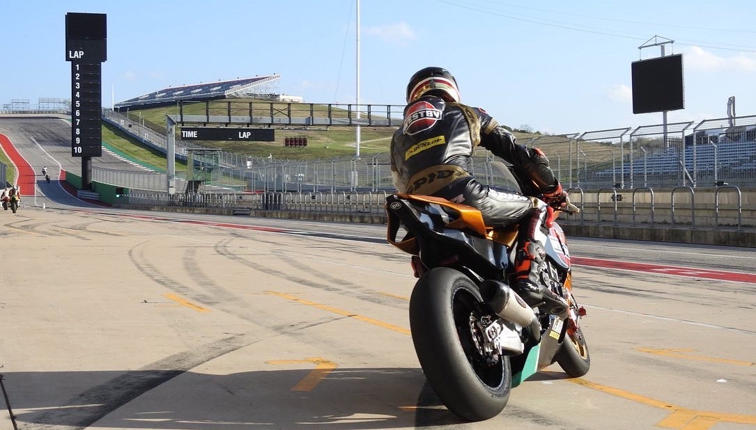 Mathew Scholtz heading out on track on his Westby Racing Yamaha YZF-R1 Superbike at Circuit of The Americas. Photo by Alonzo Contreras, courtesy of Westby Racing.