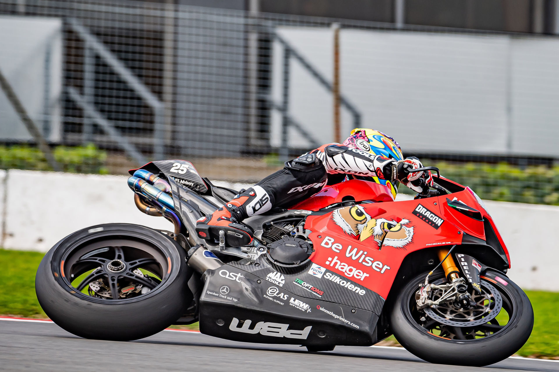 VisionTrack is replacing Be Wiser as the title sponsor on the Ducati Panigale V4 R of 2019 British Superbike Championship runner-up Josh Brookes (25) in 2020. Photo by Barry Clay.