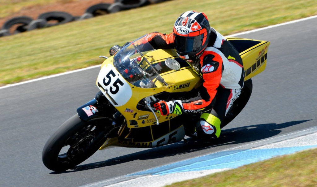 Michael Gilbert (55). Photo by Russell Colvin, courtesy of Phillip Island Grand Prix Circuit.