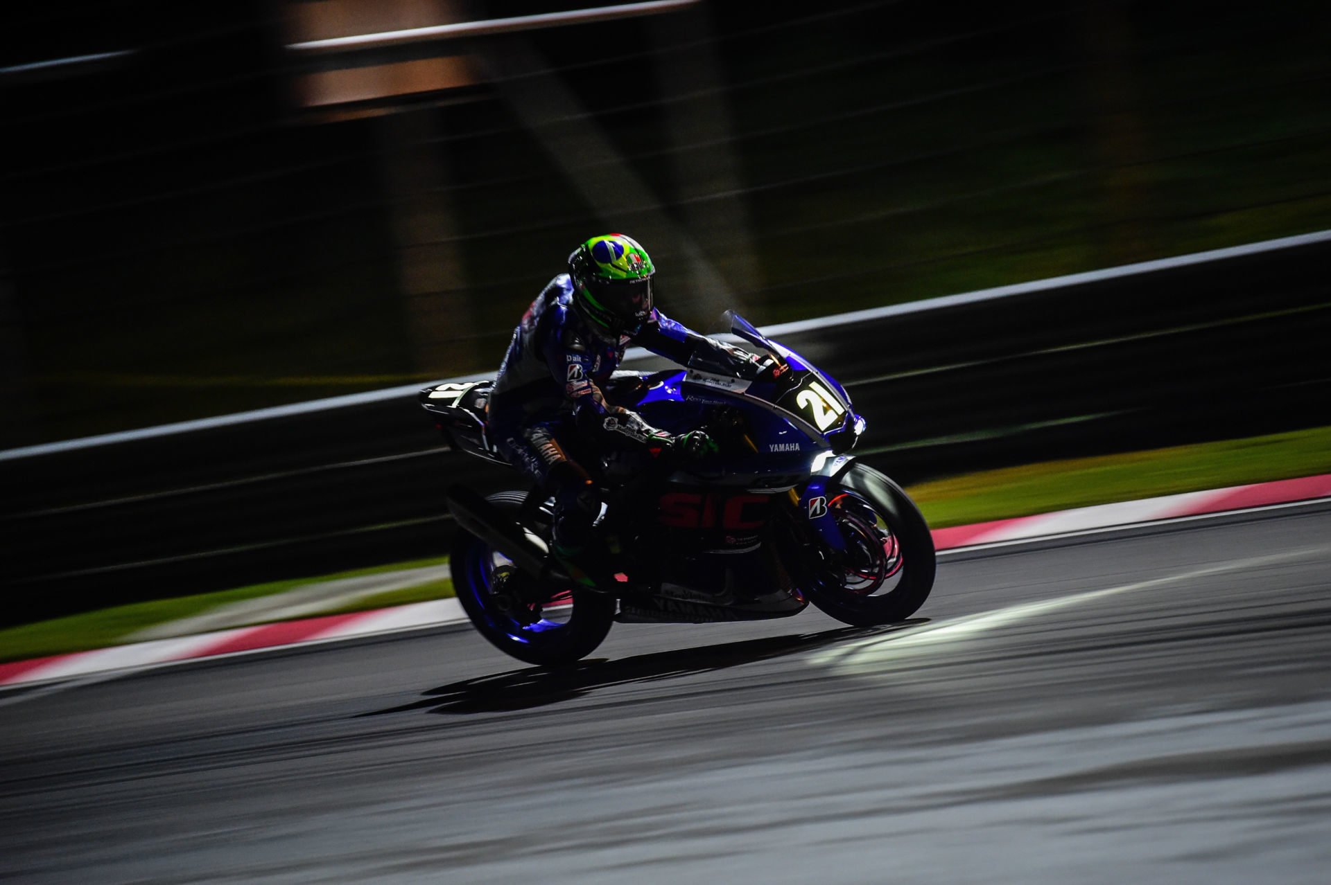 Franco Morbidelli (21) in action on the Yamaha Sepang Racing YZF-R1 during the Top 10 Trial qualifying session at the 8 Hours of Sepang. Photo courtesy of Yamaha.