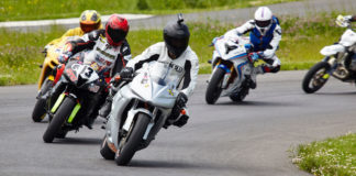 Motorcyclists at speed during a track day at Pineview Run Auto & Country Club. Photo courtesy of Pineview Run Auto & Country Club.