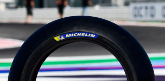 Michelin’s new-construction rear Power Slick for the 2020 MotoGP World Championship. Photo courtesy of Michelin.