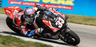 Kyle Wyman (33) at speed on his Ducati Panigale V4 R Superbike. Photo by Brian J. Nelson.