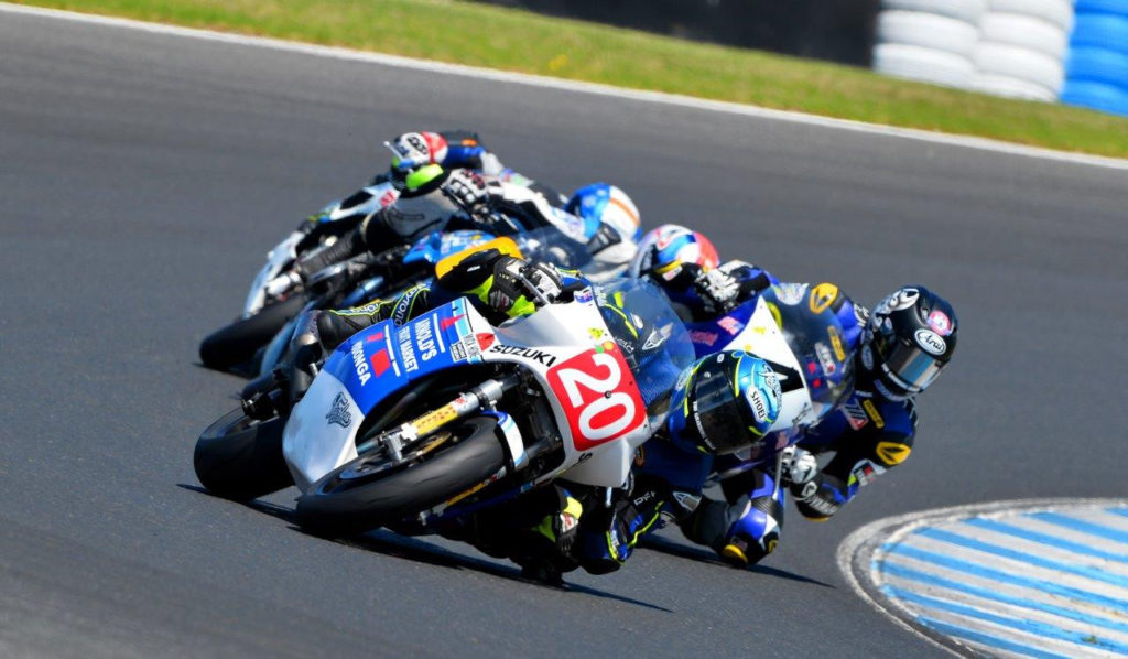 Alex Phillip (20) won Race Two Saturday at the International Island Classic at Phillip Island. Photo by Russell Colvin, courtesy of Phillip Island Grand Prix Circuit.