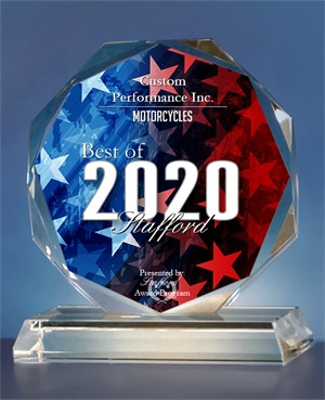 Custom Performance Inc.’s Best of Stafford 2020 award. Photo courtesy of Stafford Award Program.