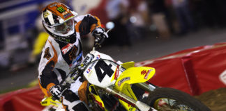 Ricky Carmichael (4), as seen during the 2006 Daytona Supercross. Photo courtesy of Daytona International Speedway.
