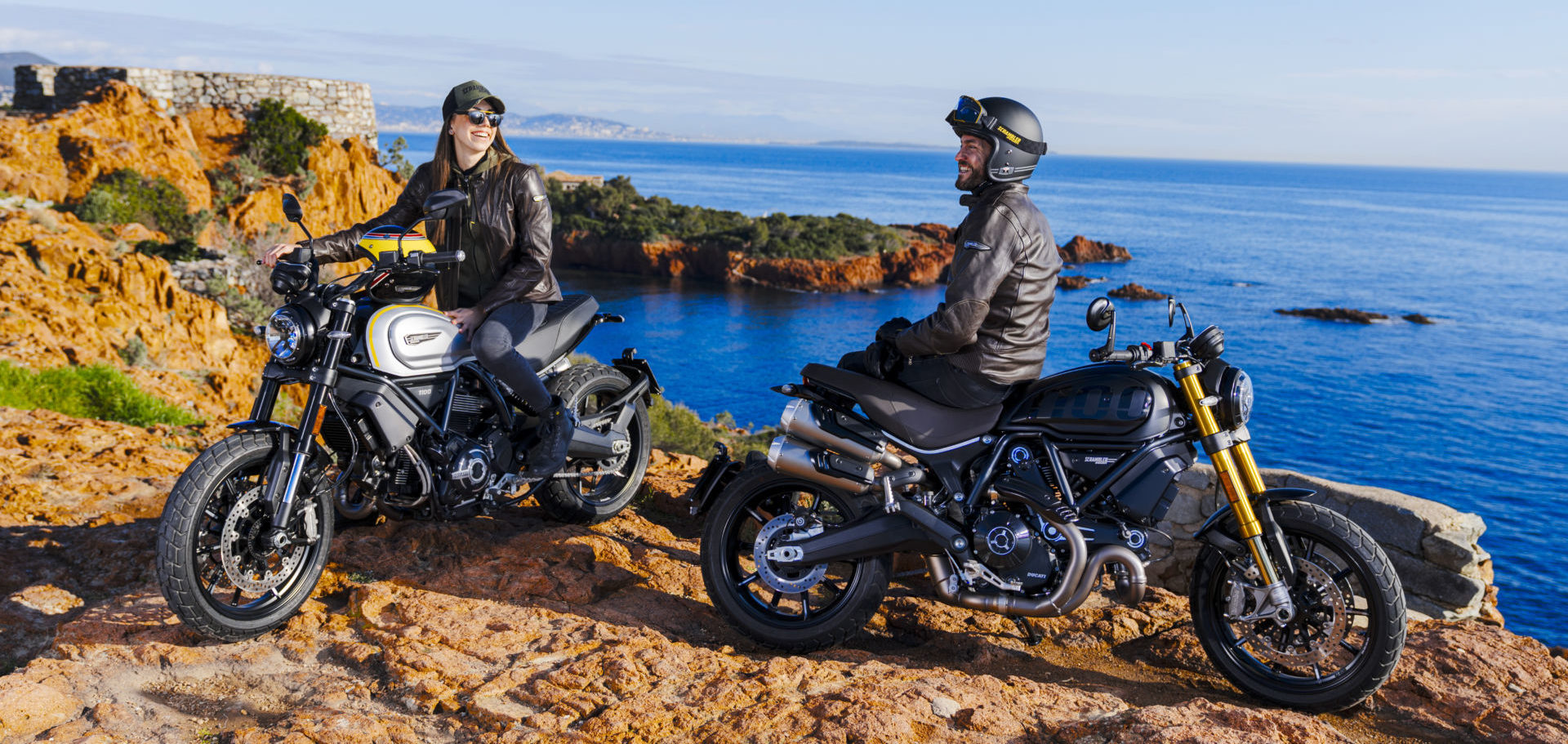 A Ducati Scrambler 1100 PRO (left) and a Scrambler 1100 Sport PRO (right). Photo courtesy of Ducati.