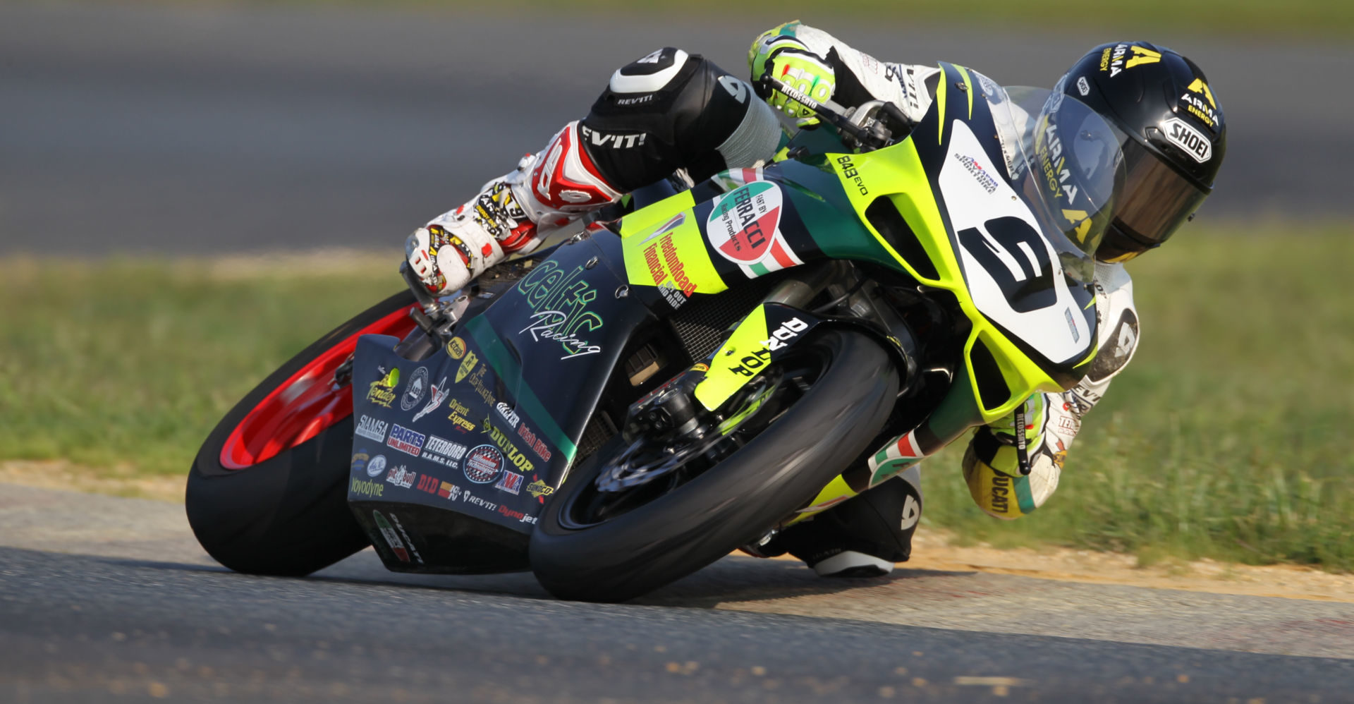 PJ Jacobsen (9) riding a Celtic Racing/Fast by Ferracci Ducati 848evo in the 2011 AMA Pro Daytona SportBike Championship. Photo by Brian J. Nelson.