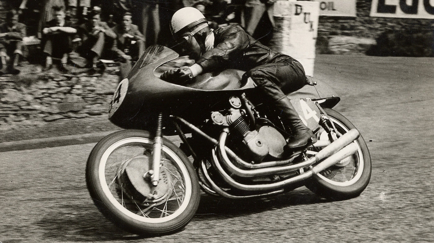 John Surtees racing an MV Agusta grand prix machine. Photo courtesy of MV Agusta.