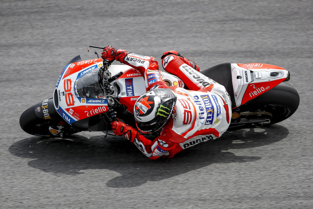 Jorge Lorenzo (99) testing his Ducati Desmosedici at Sepang early in 2017. Photo courtesy of Ducati.