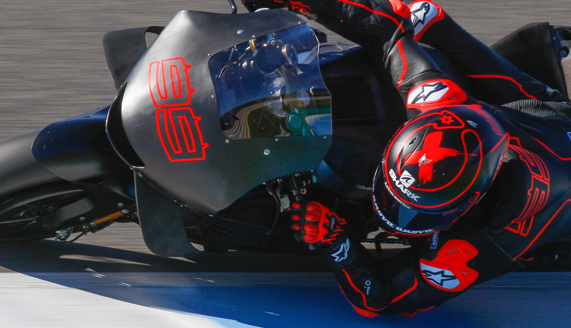 Jorge Lorenzo (99) testing a Repsol Honda RC213V at Jerez at the end of 2018. Photo courtesy of Dorna.