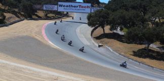 Motorcycles on track at WeatherTech Raceway Laguna Seca. Photo by Etechphoto.com, courtesy of AHRMA.