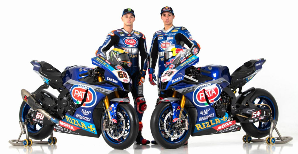 Pata Yamaha’s Michael van der Mark (left) and Toprak Razgatlioglu (right). Photo courtesy of Yamaha Motor Europe.