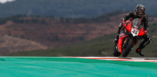 Scott Redding (45) at speed in Portugal. Photo courtesy of Dorna WorldSBK Press Office.