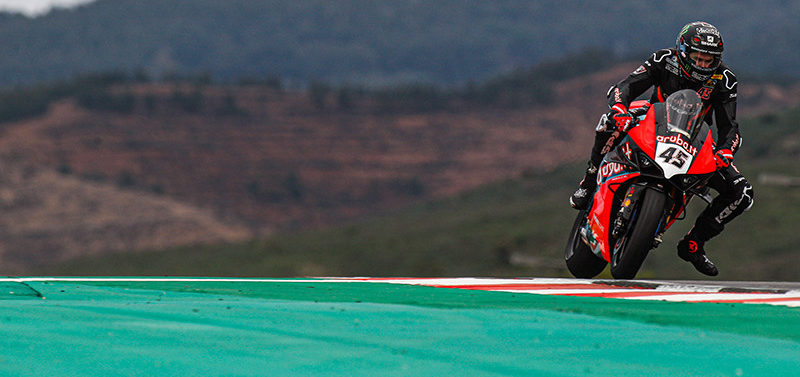 Scott Redding (45) at speed in Portugal. Photo courtesy of Dorna WorldSBK Press Office.