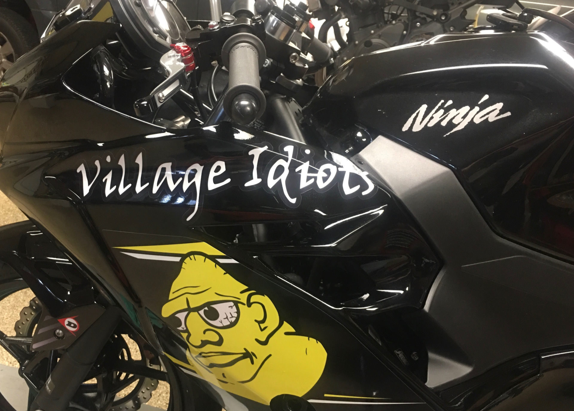 The Village Idiots Kawasaki Ninja 400 ULW endurance racebike. Photo courtesy of Village Idiots.