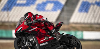 A Ducati Superleggera V4 at speed. Photo courtesy of Ducati.