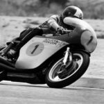 Giacomo Agostini (1) riding a 1966 500cc triple-cylinder MV Agusta Grand Prix racebike. Photo courtesy of MV Agusta.