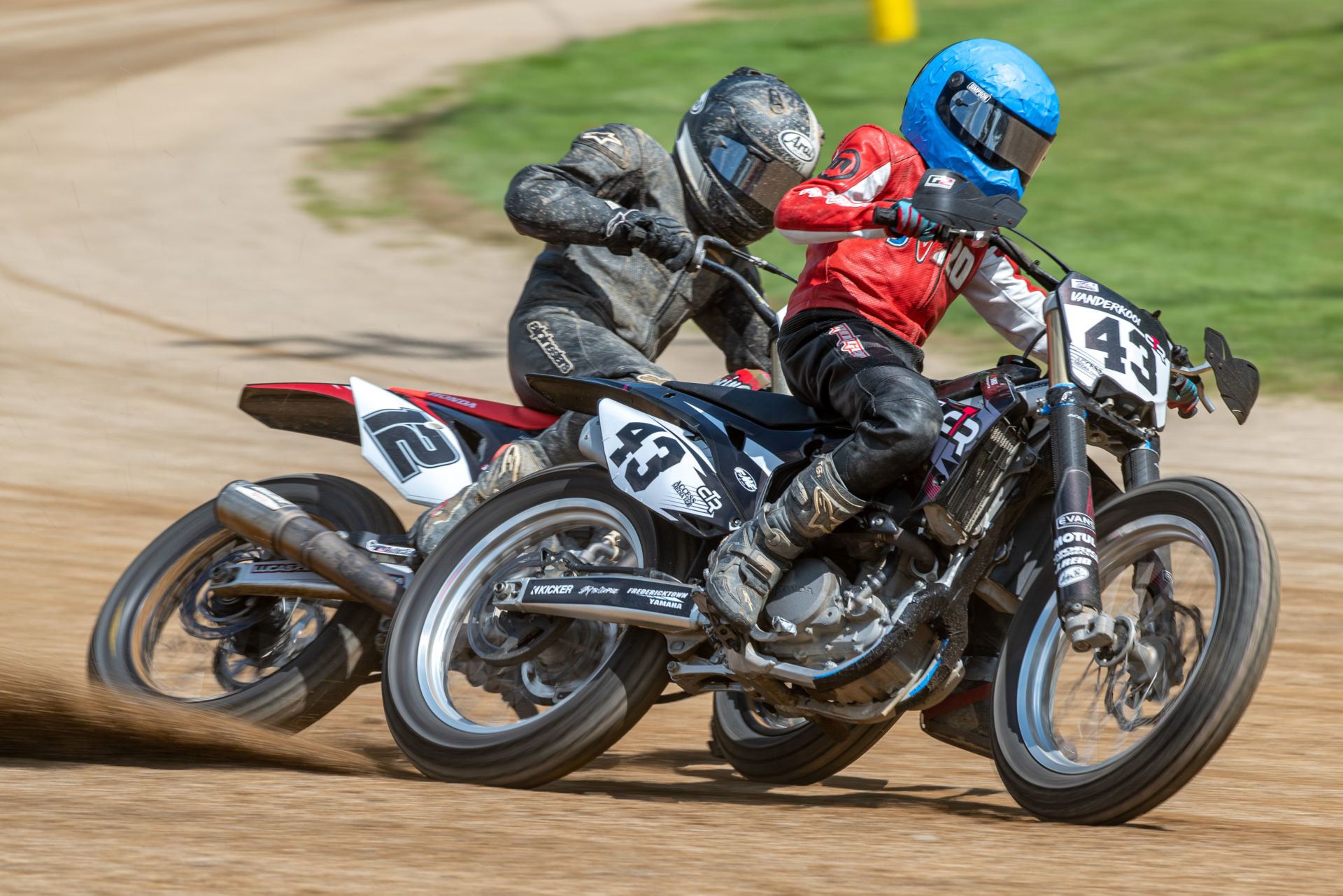 Action from the 2019 AMA Flat Track Grand Championship. Photo by Jen Muecke, courtesy of AMA.