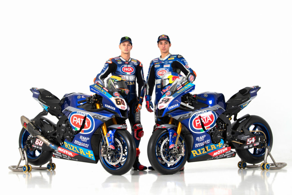 Pata Yamaha’s Michael van der Mark (left) and Toprak Razgatlioglu (right). Photo courtesy of Pata Yamaha.