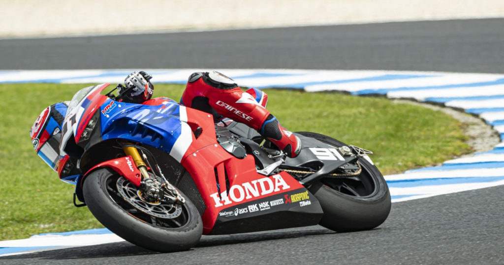 Leon Haslam (91). Photo courtesy of Honda Pro Racing.