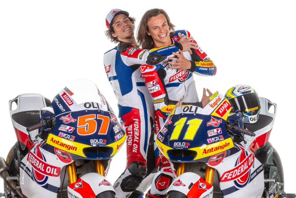 Edgar Pons (left) and Nicolo Bulega (right). Photo courtesy of Gresini Racing.