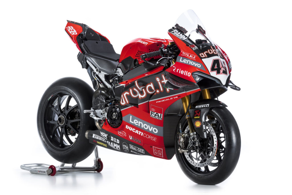 Scott Redding’s 2020 Ducati Panigale V4 R Superbike. Photo courtesy of Ducati.