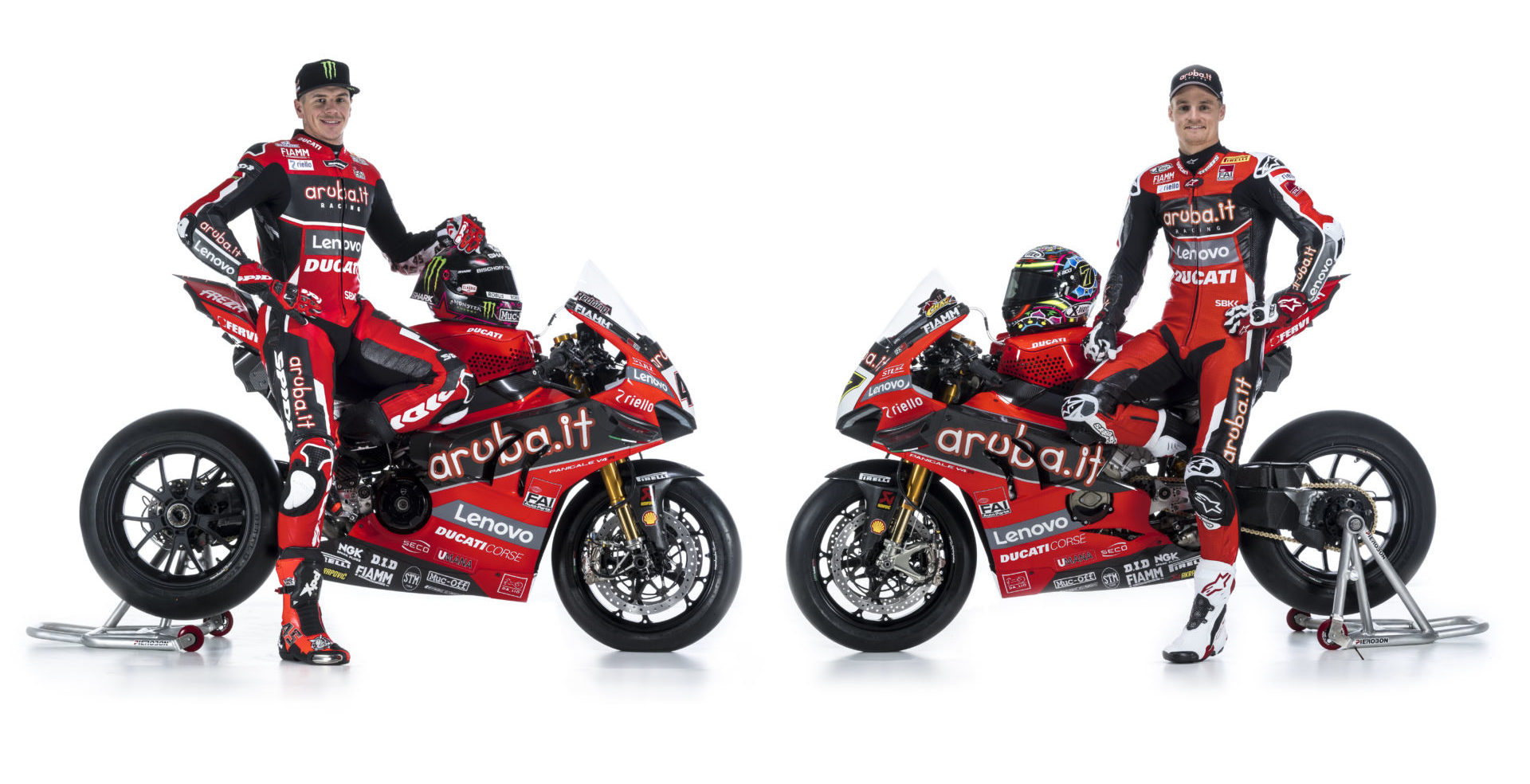 Chaz Davies (right) and Scott Redding (left). Photo courtesy of Aruba.it Racing Ducati.