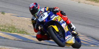 Cameron Petersen (45) at speed on his new Altus Motorsports Suzuki GSX-R1000. Photo by CaliPhotography.com, courtesy of Altus Motorsports.