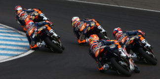 Red Bull MotoGP Rookies Cup: 2020 Schedule Released Red Bull MotoGP Rookies at speed. Photo courtesy of Red Bull.