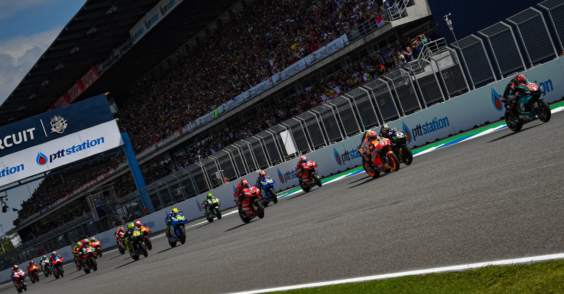 The start of the Grand Prix of Thailand in 2019. Photo courtesy of Dorna.