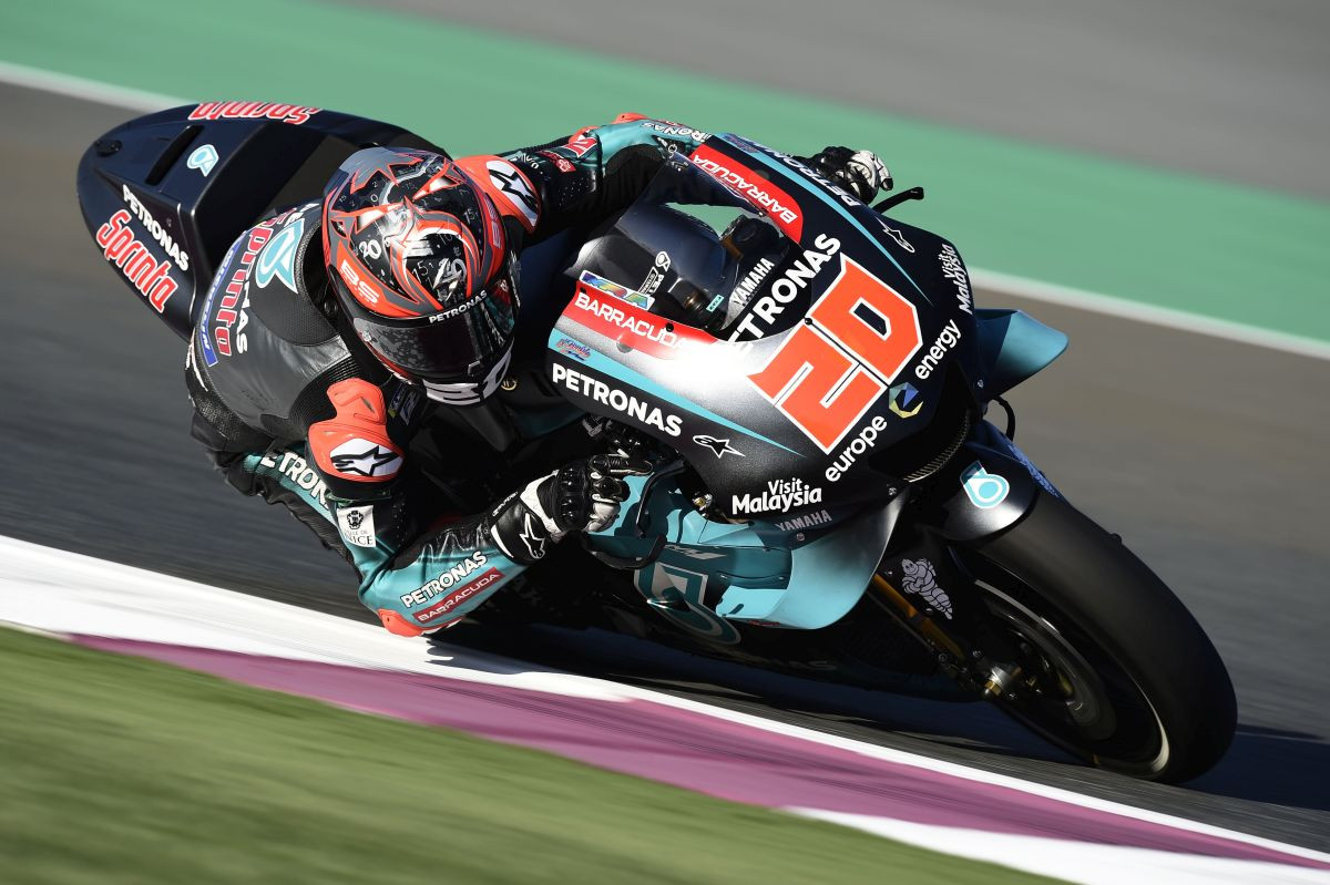 Will Fabio Quartararo (20) continue to set the pace during the final MotoGP pre-season test in Qatar? Photo courtesy of PETRONAS Yamaha SRT.
