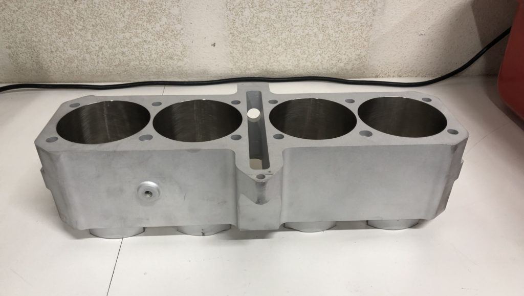 An example of the Suzuki drag racing cylinder blocks that were stolen from Yoshimura Racing. Photo courtesy of Yoshimura Racing.