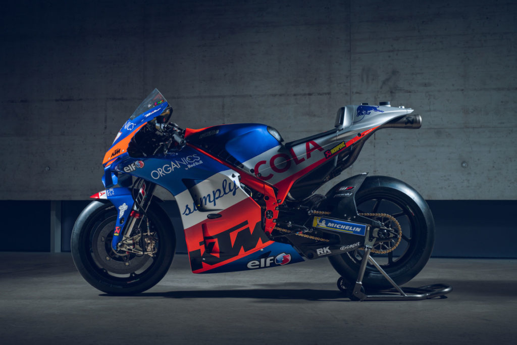 Iker Lecuona’s Red Bull KTM Tech3 RC16 MotoGP racebike. Photo by Sebas Romero, courtesy of KTM.