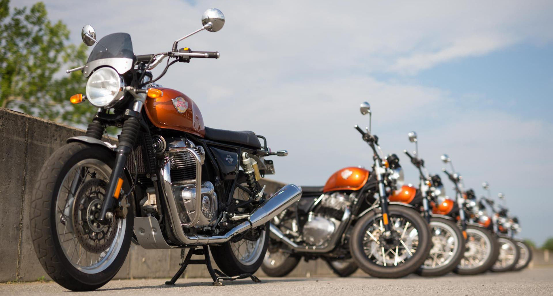 Royal Enfield streetbikes. Photo courtesy of American Flat Track.